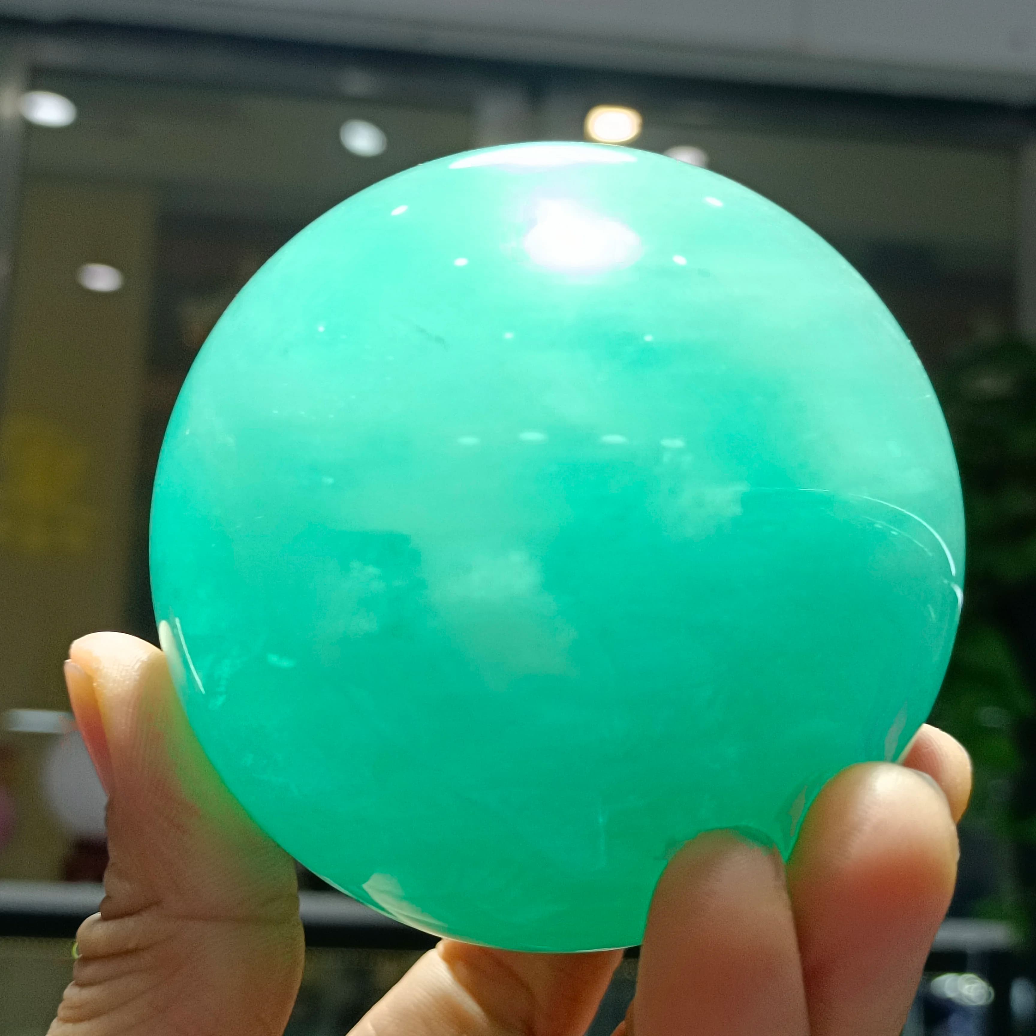 Naturally Formed Lake Blue Fluorite Ball,Quartz Crystal Ore Ball,Mineral Reiki Healing Stone Energy Magic Degaussing Decor