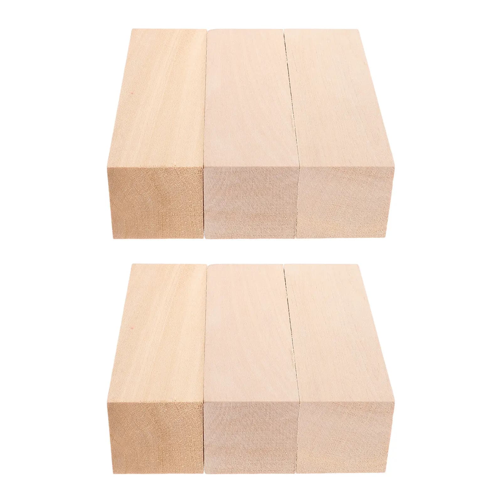 Set di 6 Blocchi in Legno di Tiglio Naturale per Intaglio, Cubi di Legno Non Finiti per Fai-da-Te, Intaglio e Pittura