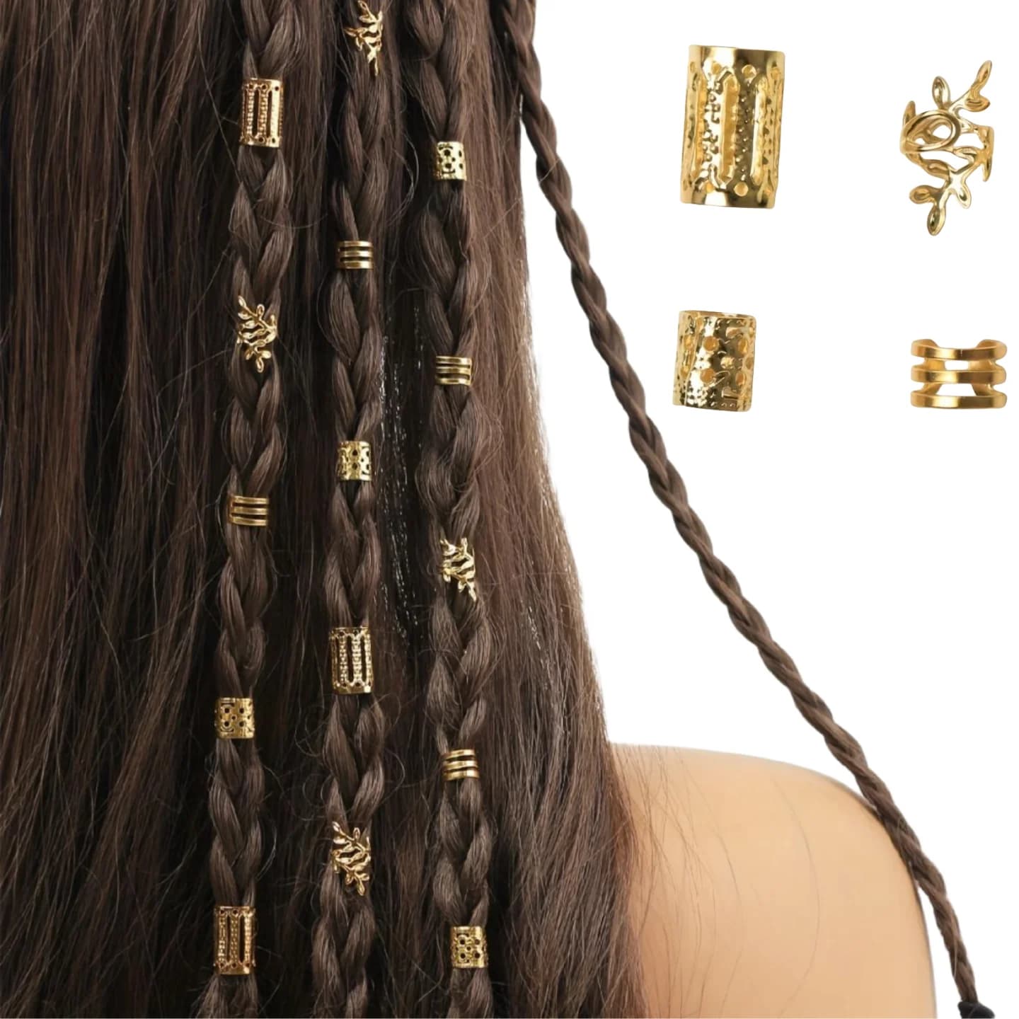 40/80 pezzi eleganti anelli per capelli scavati per donne ragazze accessori per capelli fai da te loc gioielli per capelli per trecce