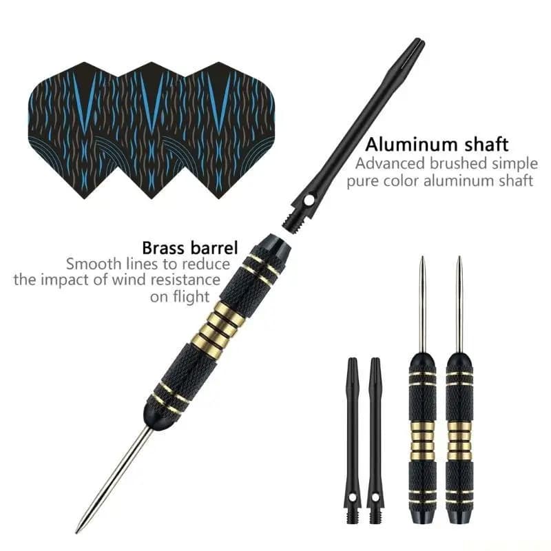 M5TC 1 Set Set freccette in ottone con punta in acciaio portatile Set botti in ottone con freccette in metallo con aste in