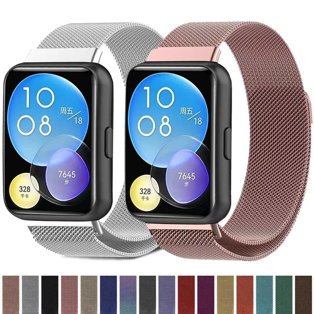 Cinturini milanesi per Huawei Watch FIT Cinturino intelligente Bracciale in metallo in acciaio inossidabile con anello magnetico per Huawei Watch fit 2 Accessori