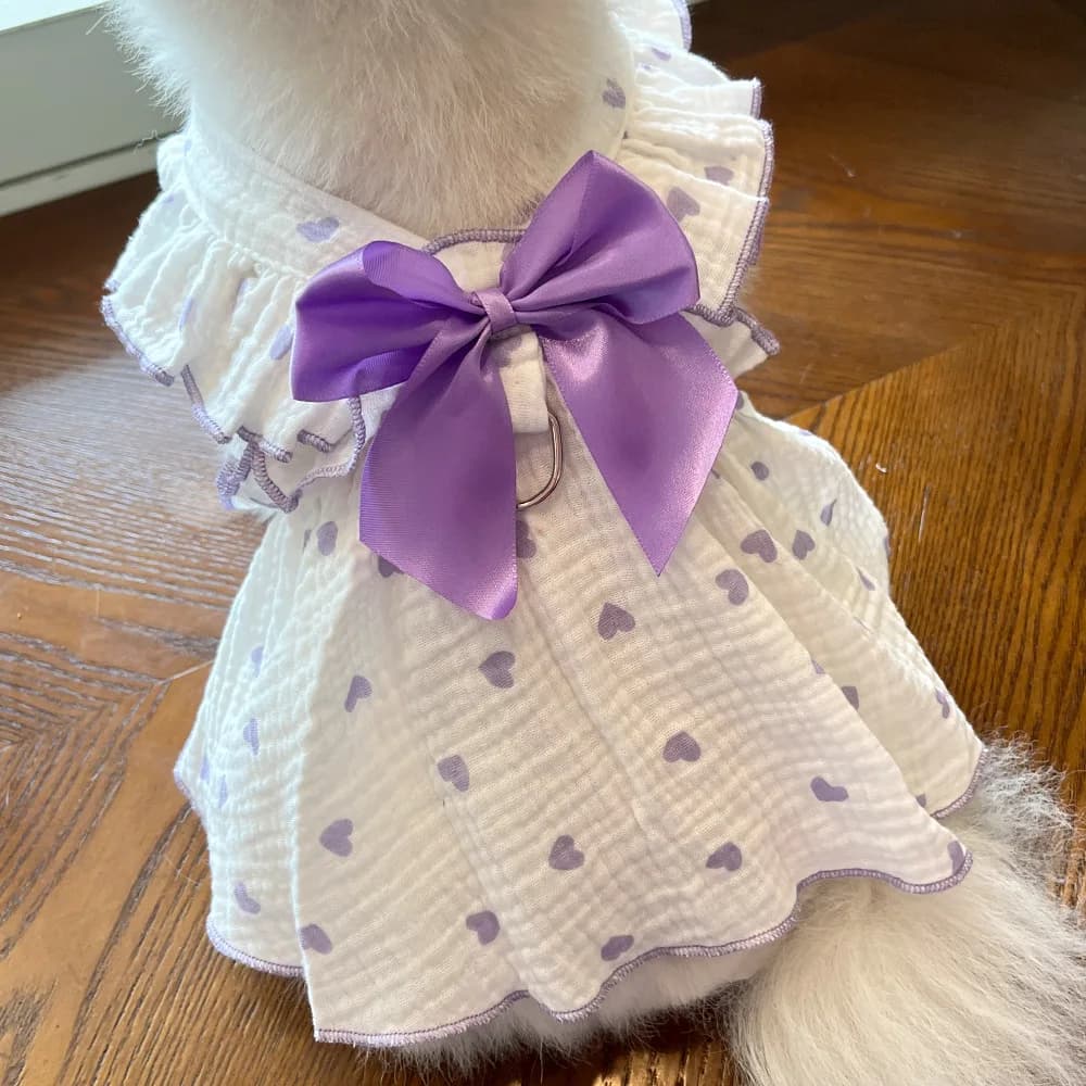Abiti per animali domestici vestiti per cani primaverili ed estivi gatti orsacchiotti Pomeraniani giocattoli di peluche cuori tutto tessuto di cotone