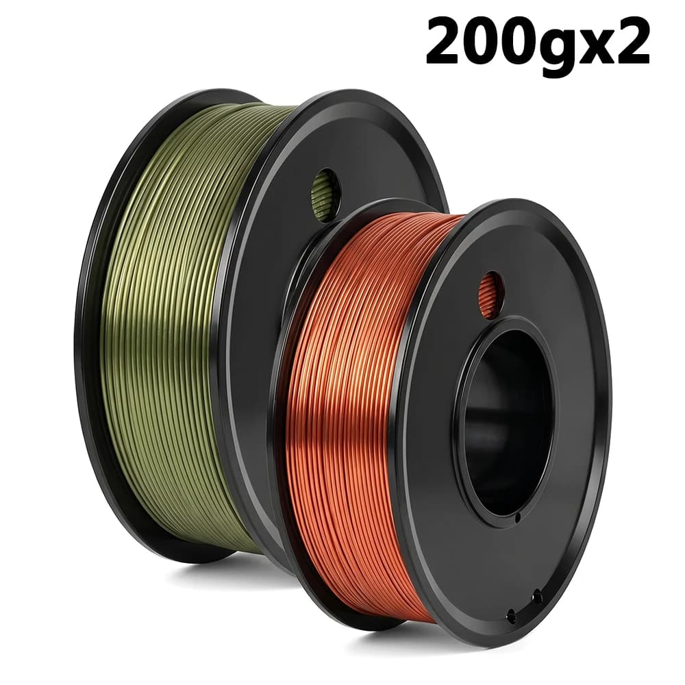 PLA Silk bronze and silk copper Filament 200gx2 3D Printer Filament 1.75mm Dimension Accuracy +/- 0.03mm 3D Printing Filament Independent vacuum packaging