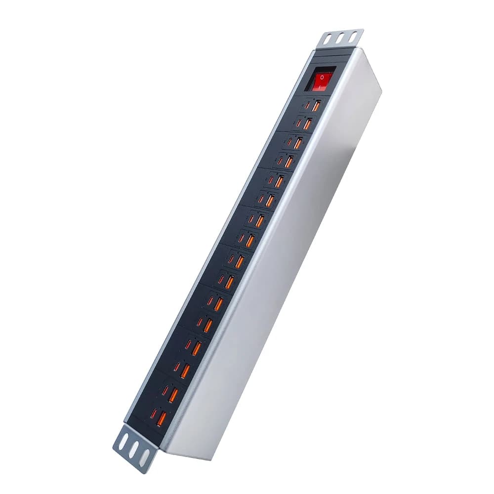 PDU-AC16 Sipolar 16 Port Usb c Hub 1.5u Pdu Cabinet Rack 350W Power Strip Type c Power Strip