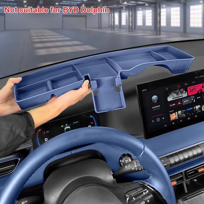 Per BYD Seagull Dolphin Mini Surf Pannello strumenti per auto Vassoio portaoggetti multifunzionale Schermo del cruscotto Scatola portaoggetti posteriore