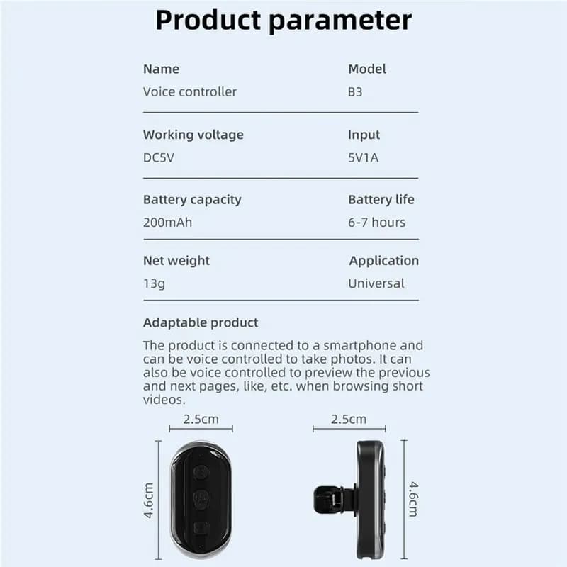 AT82-Mobile Selfie Stick con Telecomando Bluetooth Wireless, Fotocamera Intelligente con Assistenza Vocale