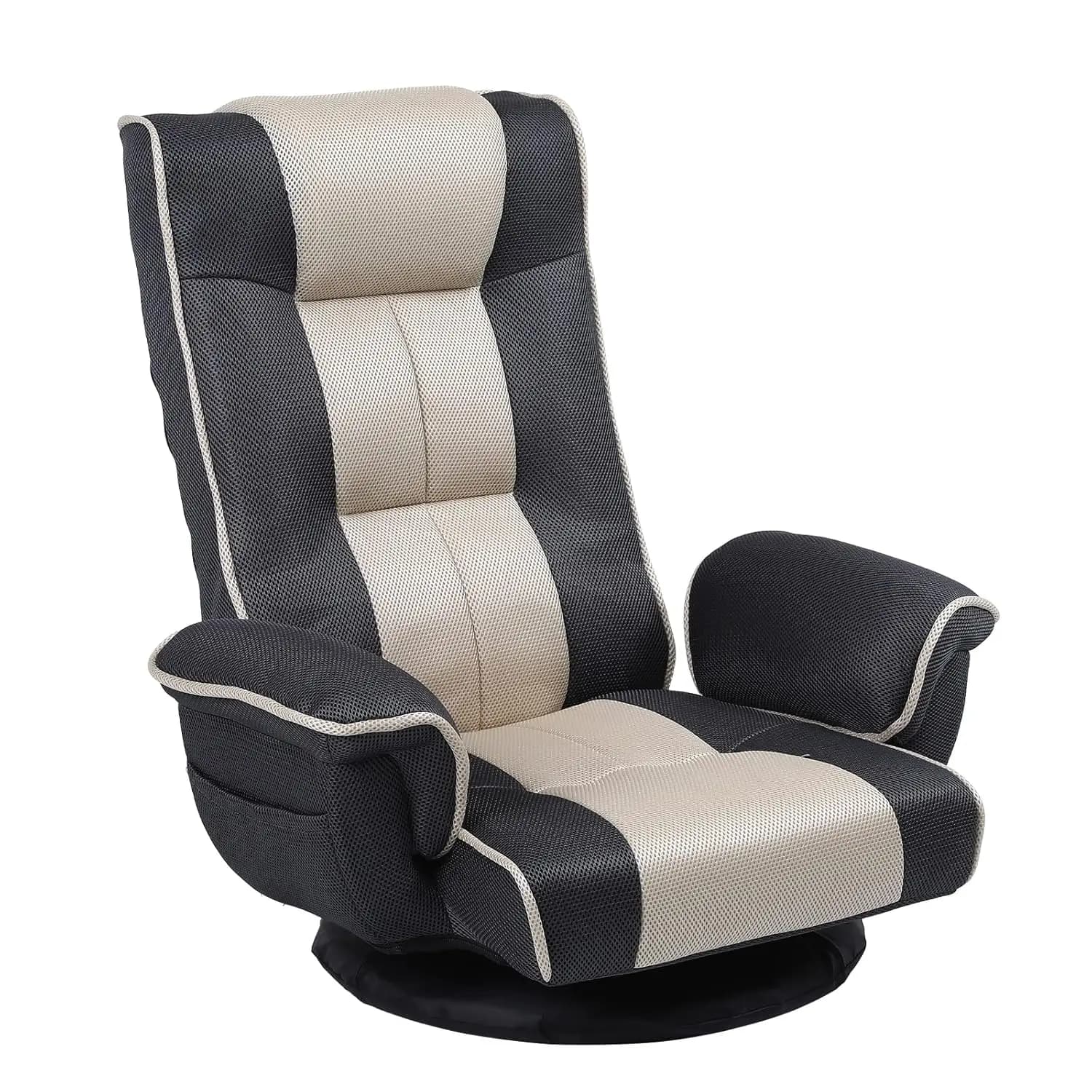 Sedia da Gaming Girevole a 360° con Braccioli, Sedia da Terra Pieghevole Multi-Angolo, Schienale Imbottito, Poltrona Relax, Personalizzabile