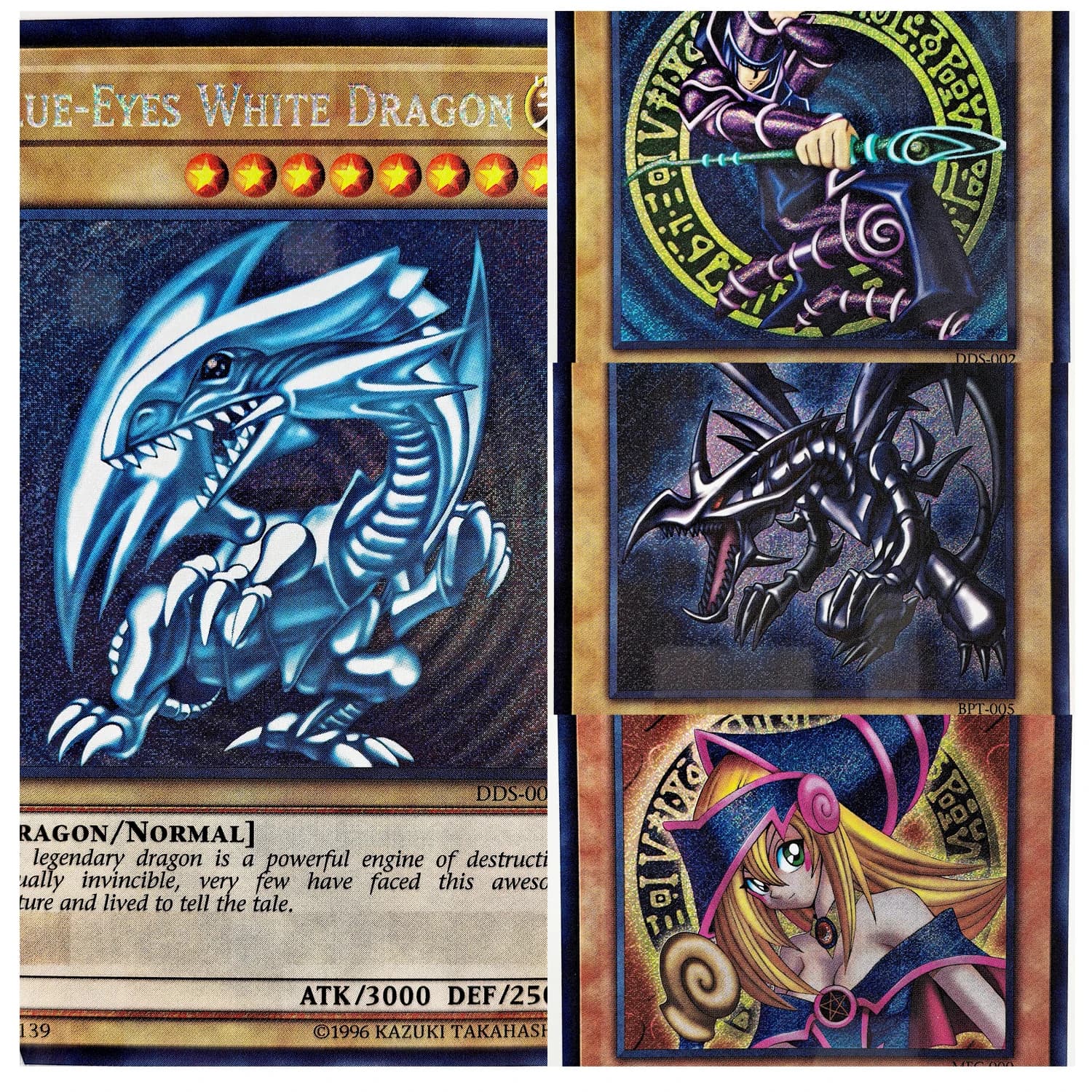4 pezzi Yu Gi Oh ESR Occhi azzurri Drago bianco Mago scuro Ragazza Ristampa Giocattoli Hobby Hobby Collezionismo Gioco Collezione Anime Carte