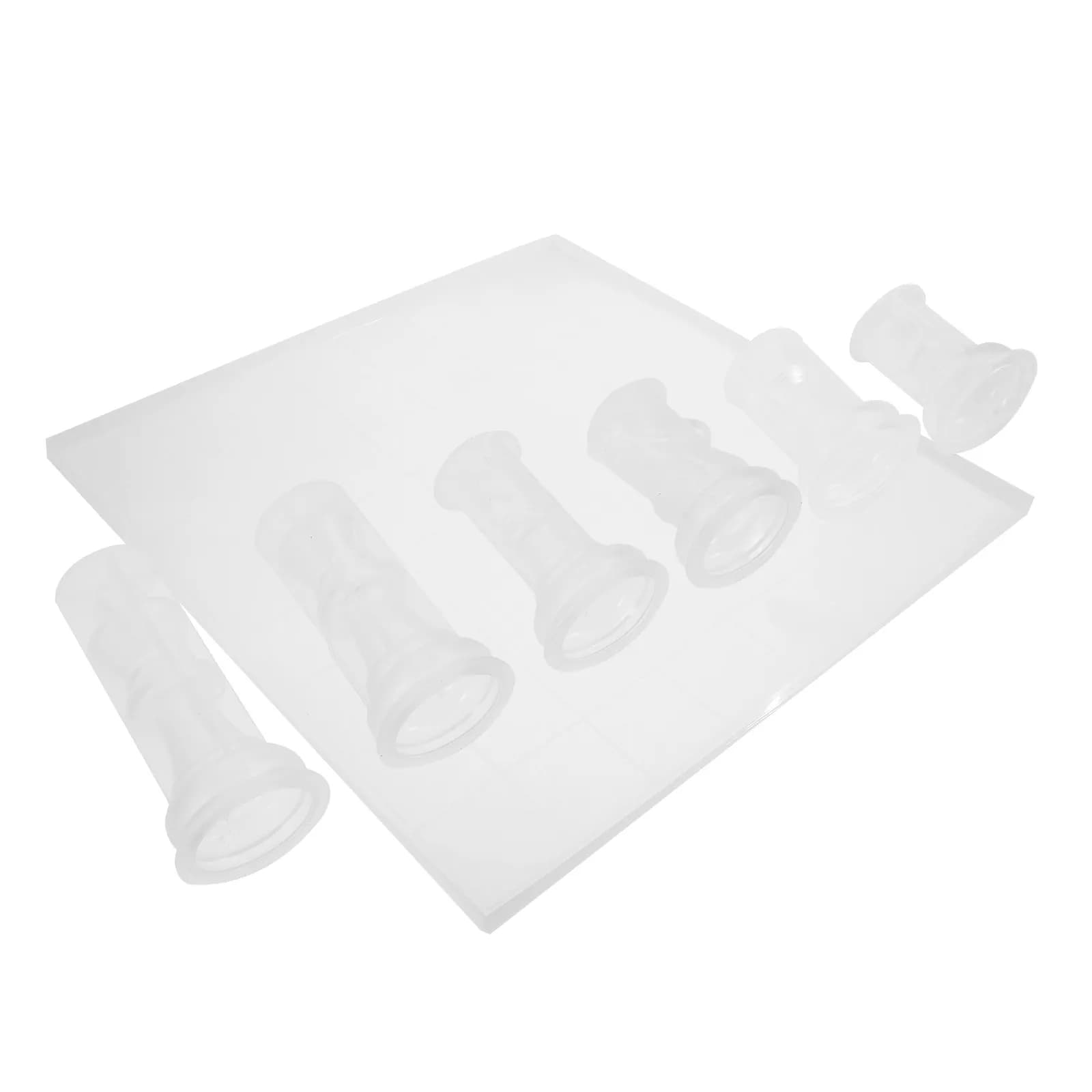 Set di Stampi in Silicone per Pezzi degli Scacchi, Flessibili e Riutilizzabili, per Creazione Fai-da-Te di Scacchiera in Resina Epossidica, Bianco e Nero, Artigianato degli Scacchi Internazionali