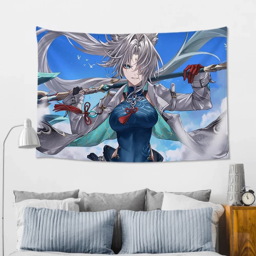 Feixiao Anime Game Honkai Star Rail Tapestry Room Decor Wall Cloth Party Hanging Background Room Decor Baby Room