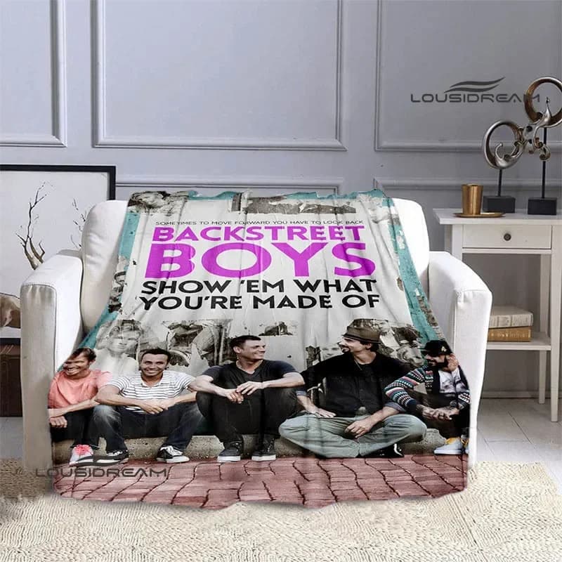 Coperte stampate con bandiera della band BSB Backstreet Boys, coperta calda in flanella, coperta morbida e accogliente, coperte da viaggio, rivestimenti per letto, regalo di compleanno