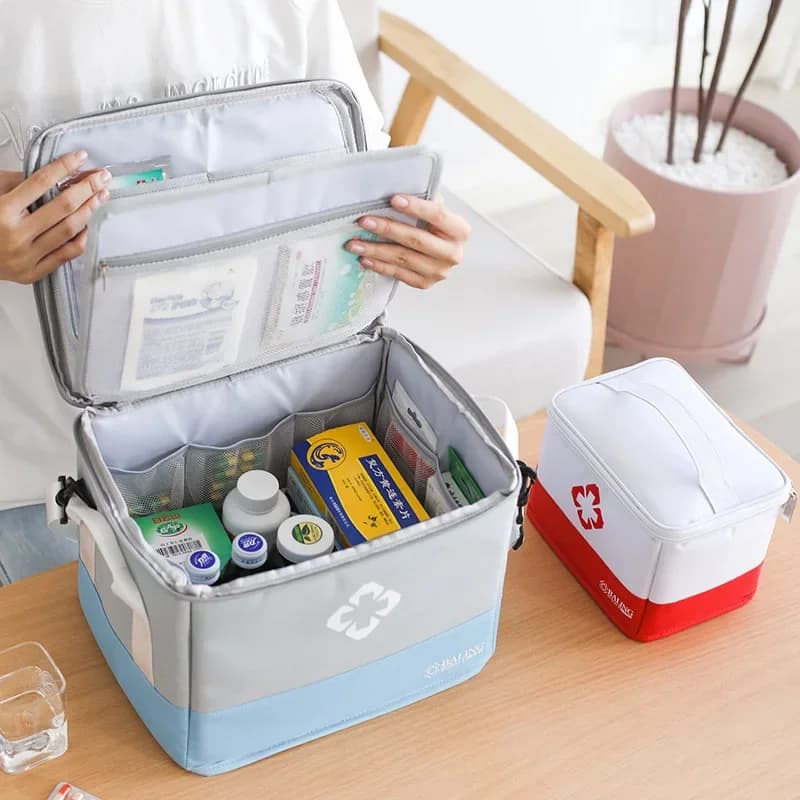 Kit di pronto soccorso pieghevole contenitore per medicinali per la conservazione della casa scatola medica di grande capacità scatola medica a strati multifunzionale