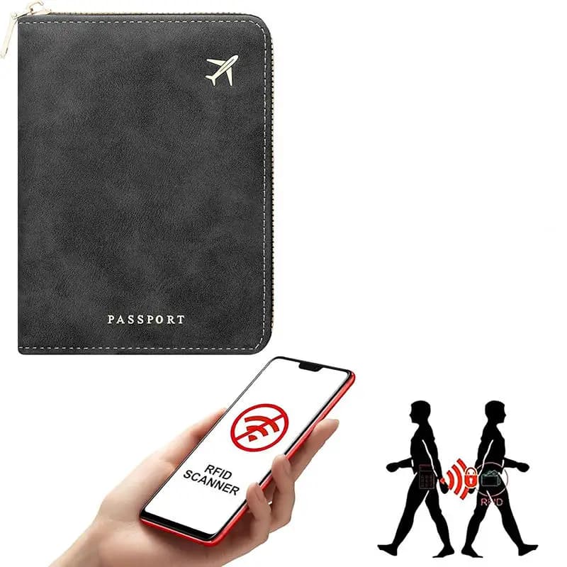 Nuovo Portafoglio Blocca Carte di Credito con Cerniera, in PU Spesso Anti-Furto, Organizer da Viaggio Sottile, Porta Carte, Borsa Portaoggetti, Essenziali da Viaggio