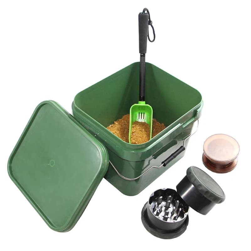 JSFUN Scatola per attrezzatura Secchio per pesca alla carpa Pesca all'aperto Contenitore per miscelazione esche portatile Soluzione di stoccaggio per pesca con esche alla carpa