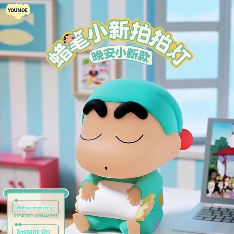 Lampada da Notte Serie Pigiama Crayon-Shin-Chan, Luce d'Atmosfera in Silicone, Ornamento per Camera da Letto, Regalo di Compleanno per Ragazze