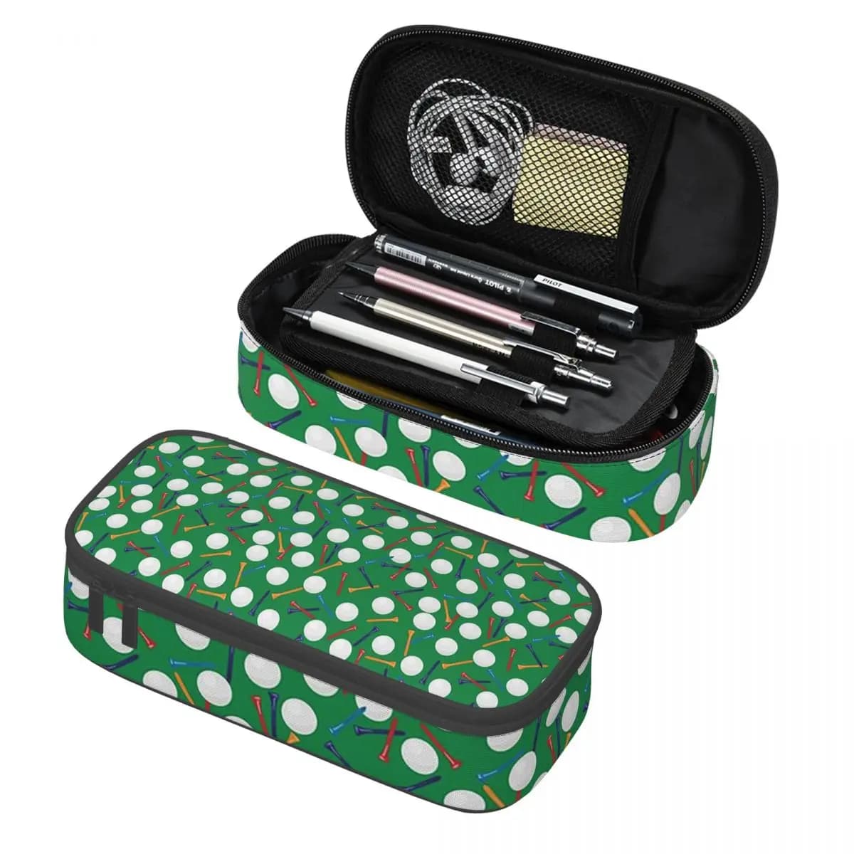 Astuccio portapenne con motivo a pallina da golf, custodia per cancelleria, portapenne di grande capacità, borsa per matite per bambini