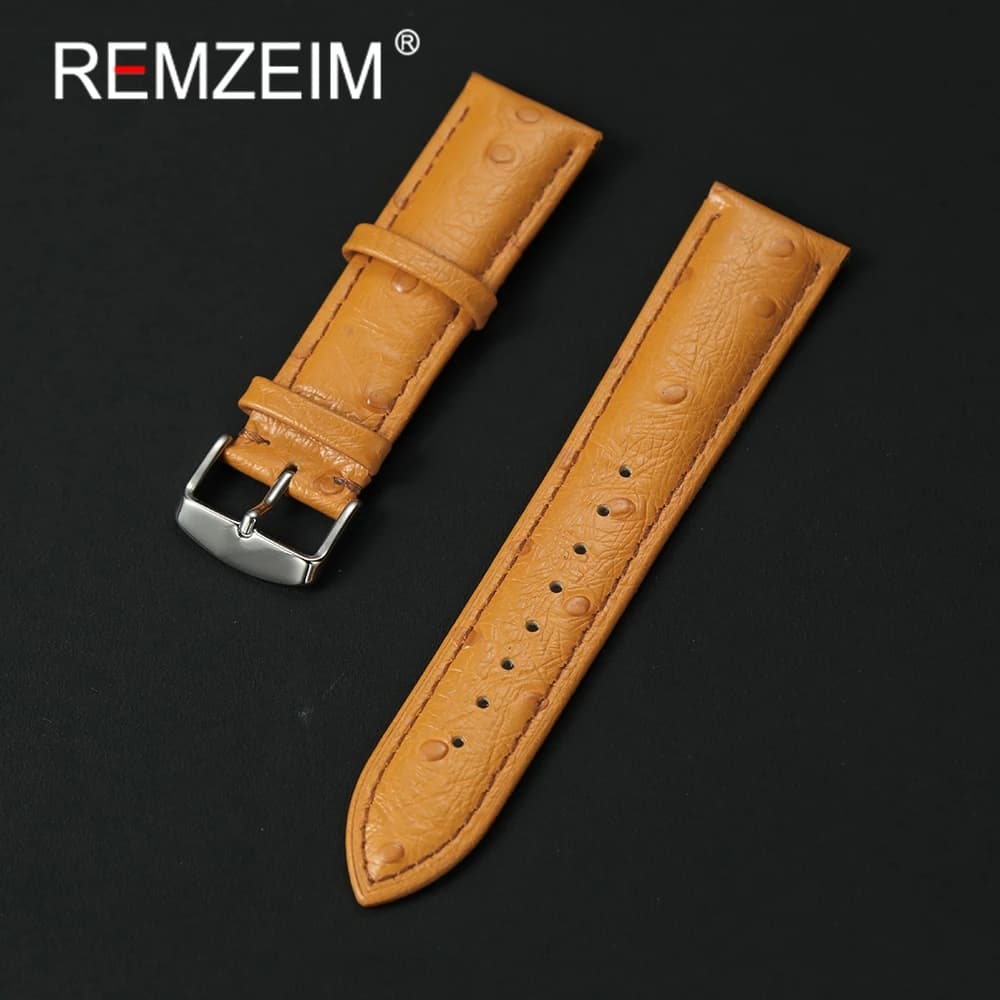 Cinturino in vera pelle modello struzzo 18mm 20mm 22mm cinturino in pelle di vacchetta sgancio rapido uomo donna cinturini di ricambio accessori per orologi