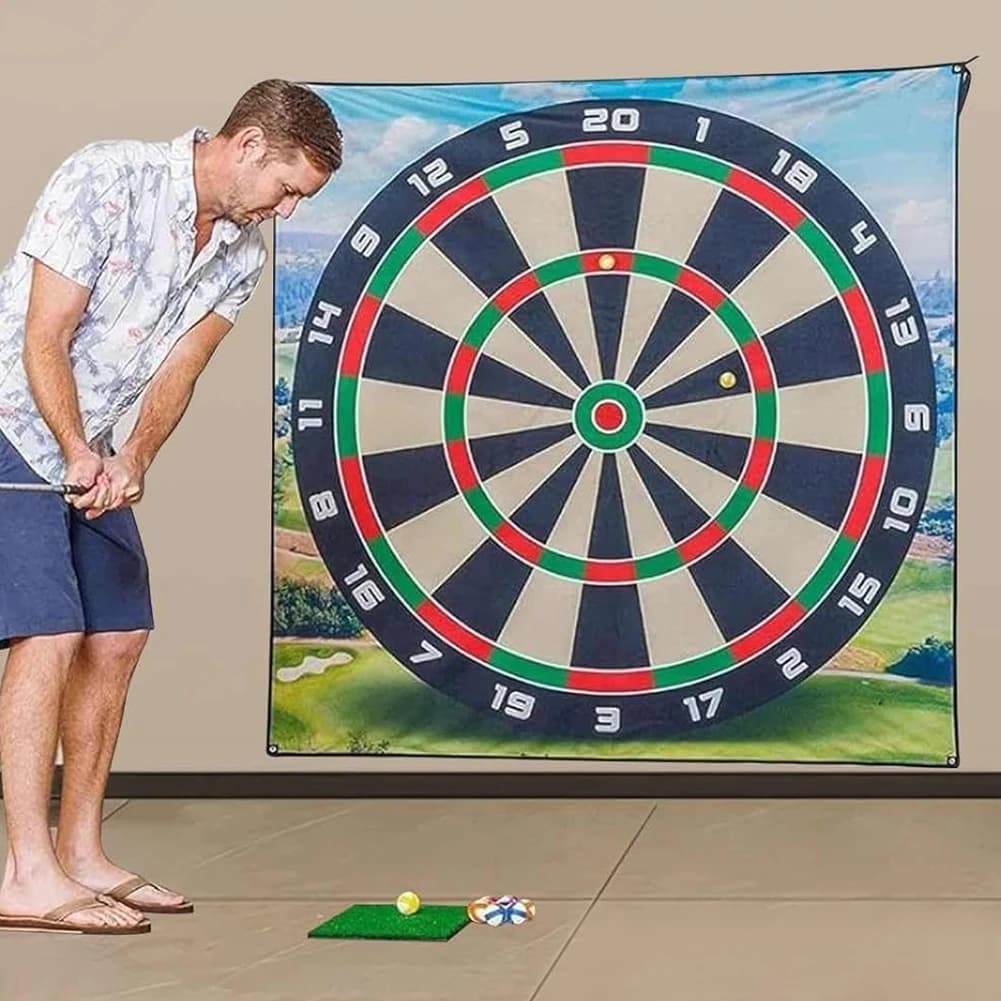 Tappetino da gioco per golf con 12 palline e mazze, per chipping, per interni ed esterni