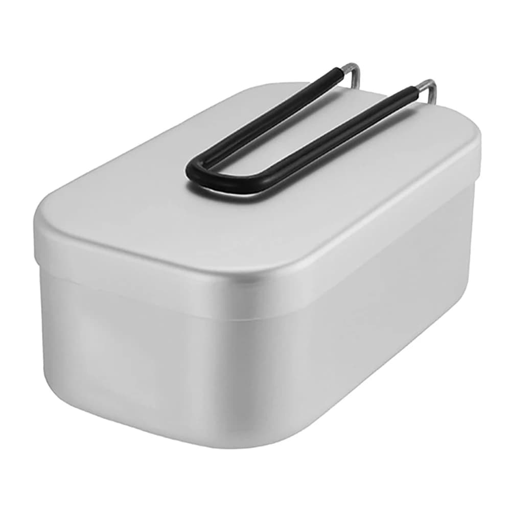 Scatole per il pranzo in alluminio da 800 ml Pentole da campeggio all'aperto Stoviglie Manici pieghevoli Scatola da picnic Cottura per alimenti Bento Box per l'escursionismo