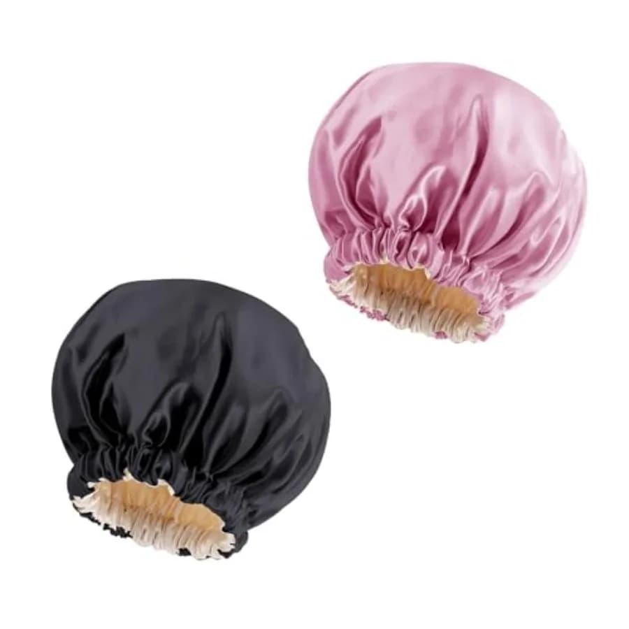 Satin Bonnet Silk Bonnet Hair Bonnet for Sleeping-Slouchy Beanie Hat Satin Sleep Cap for Women's Natural Curly Hair BlackDark P