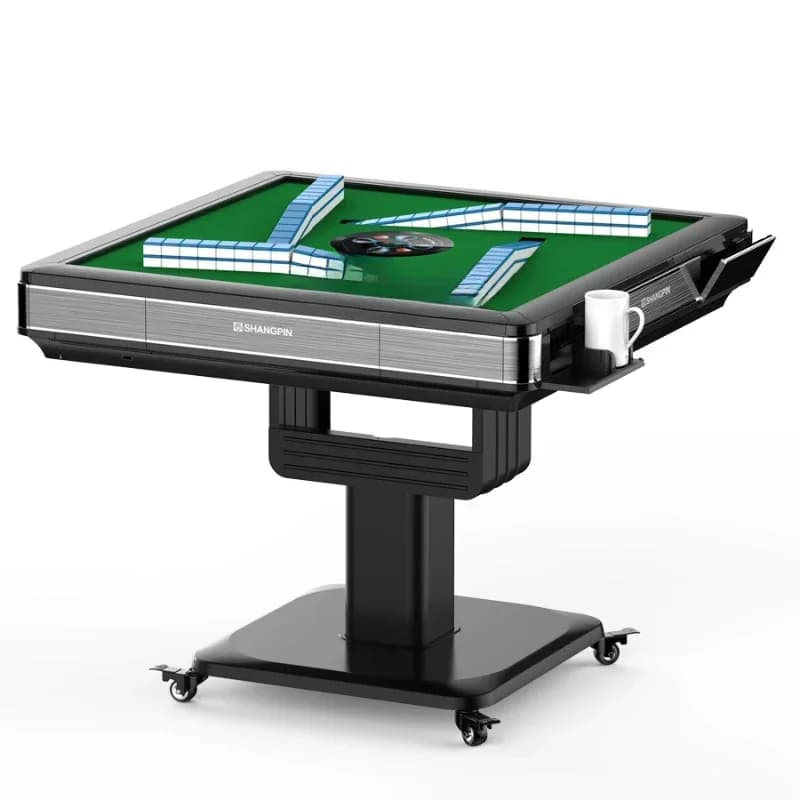 Macchina Mahjong automatica premium Riscaldamento domestico Pieghevole Set da tavolo Mahjong per scacchi e carte mute a quattro bocche