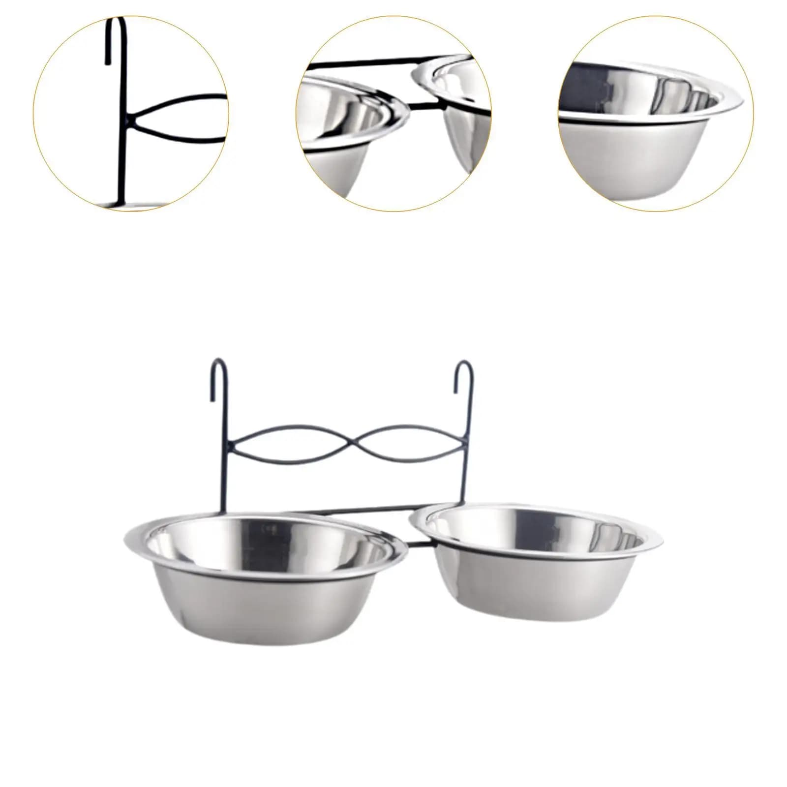 Cat Bowl Food Water Bowl Easy to Clean Anti Slip Portable Puppy Bowl Food Container Hanging Pets Bowl for Kitten Puppy Poodle