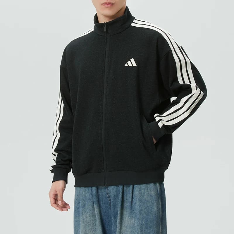Abbigliamento sportivo da uomo Adidas Giacca in maglia antivento con colletto rialzato Top sportivo traspirante per esterni Kr2488