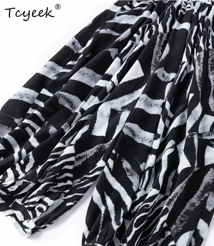 Tcyeek Pantaloni in seta di gelso 100% da donna, abbigliamento estivo, pantaloni casual da donna, pantaloni con elastico in vita, pantaloni protettivi solari, freschi e confortevoli.