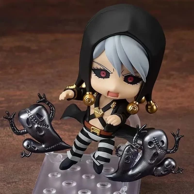 Risotto Nero Jojo's Bizarre Adventure Golden Wind Chibi Action Figure Anime con Faccia Intercambiabile in Scatola da Collezione