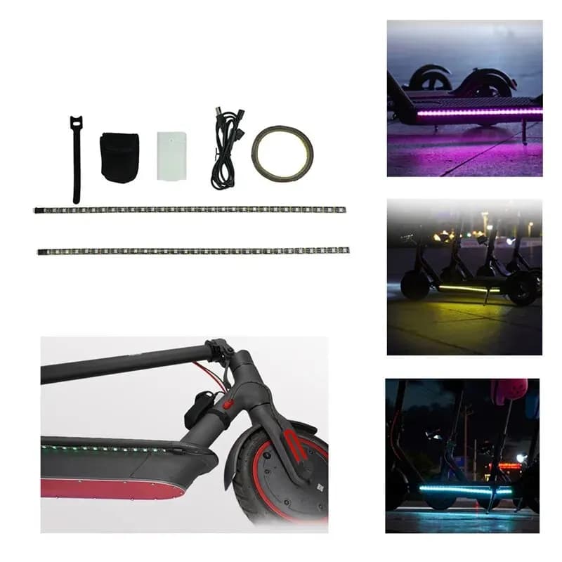 Striscia LED per scooter impermeabile per Xiaomi M365 1s Pro Pro2 MI3 Scooter elettrico Luce notturna di sicurezza Torcia elettrica Lampada a colori multipli