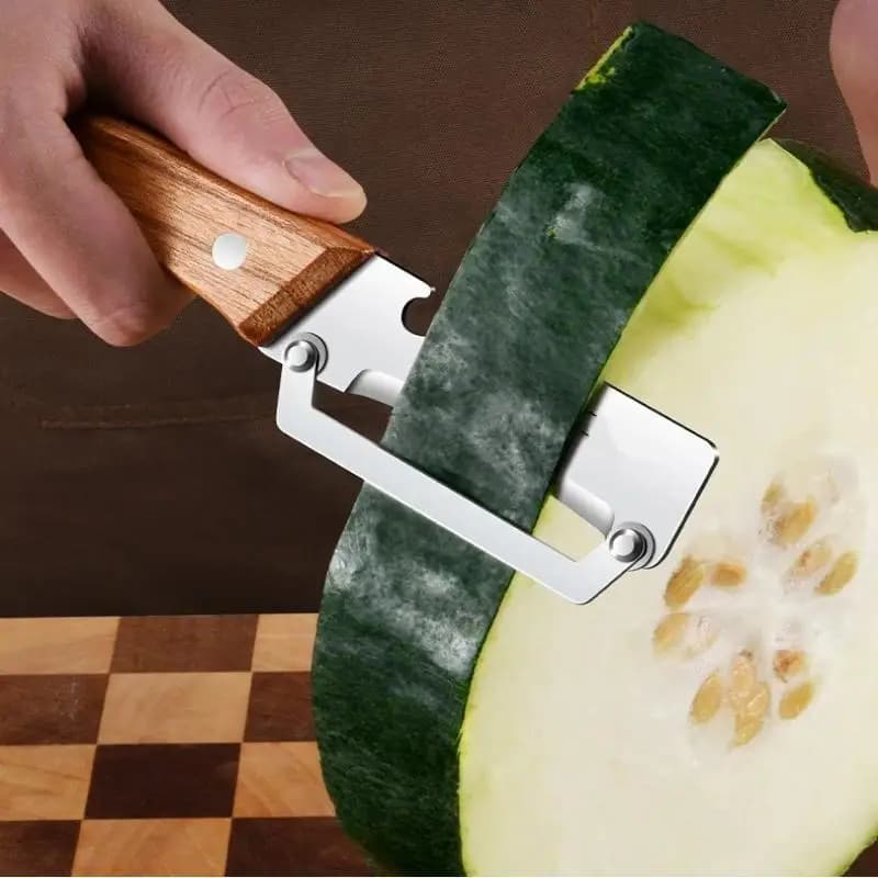 Pelapatate in Acciaio Inossidabile 2-in-1 con Apribottiglie, Coltello per Sbucciare, Raschietto per Canna da Zucchero, Patate, Frutta e Verdura, Utensili da Cucina