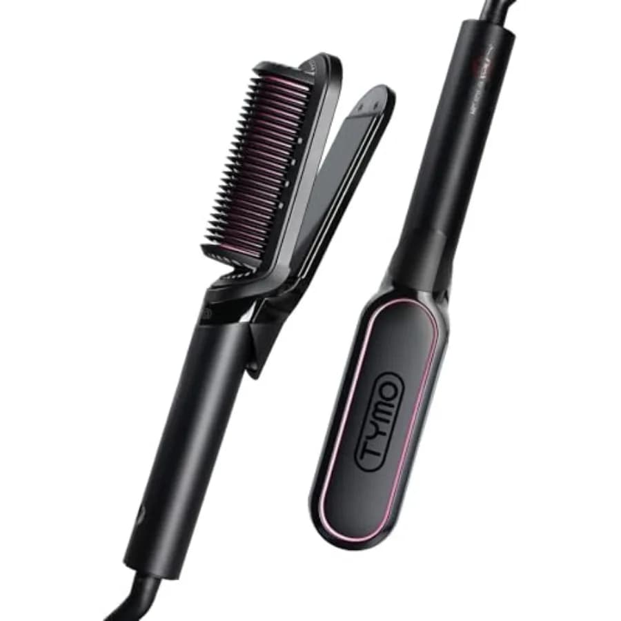 Spazzola Lisciante 2 in 1, Piastra per Capelli con Ioni 200M, Pettine Riscaldato in Ceramica Anti-Crespo per Donne