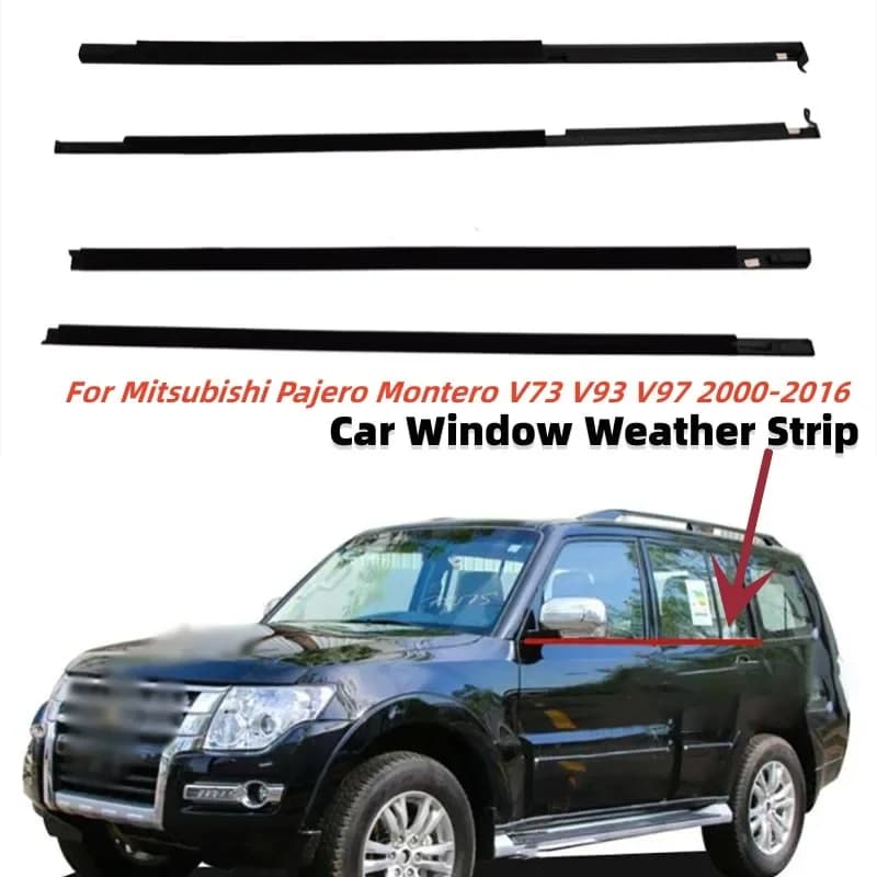 4 pz finestra vetro guarnizione porta laterale modanatura esterna Trim cintura di tenuta per Mitsubishi Pajero Montero V73 V93 V97 2000-2016