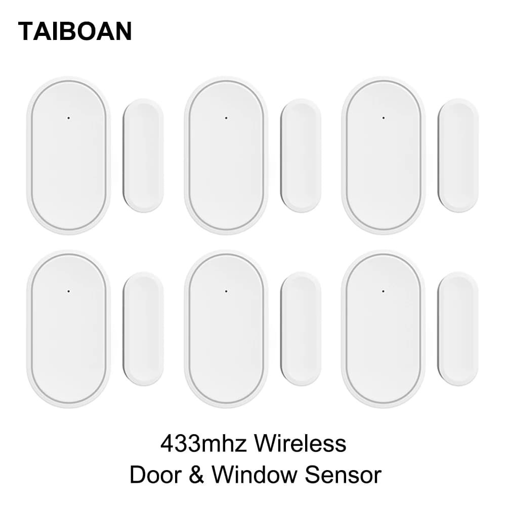 TAIBOAN Wireless 433 mhz Sensore per porte e finestre Mini sensore di allarme armato disarmato per il sistema di allarme di sicurezza domestica APP di controllo remoto