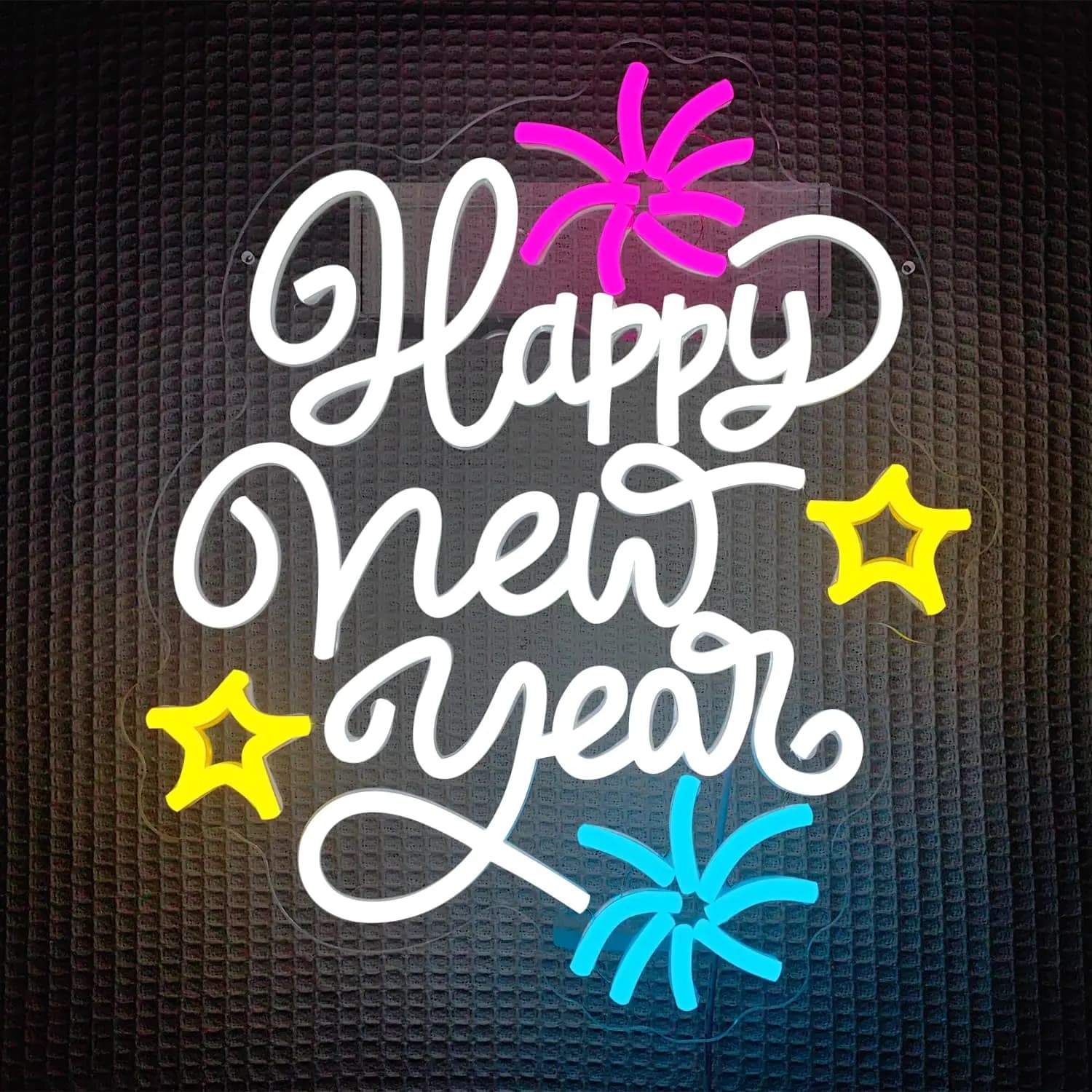 Felice Anno Nuovo Insegna al Neon Dimmerabile Natale Light Up Sign Decorazione da Parete per Natale Felice Anno Nuovo Soggiorno Decorazioni per Feste