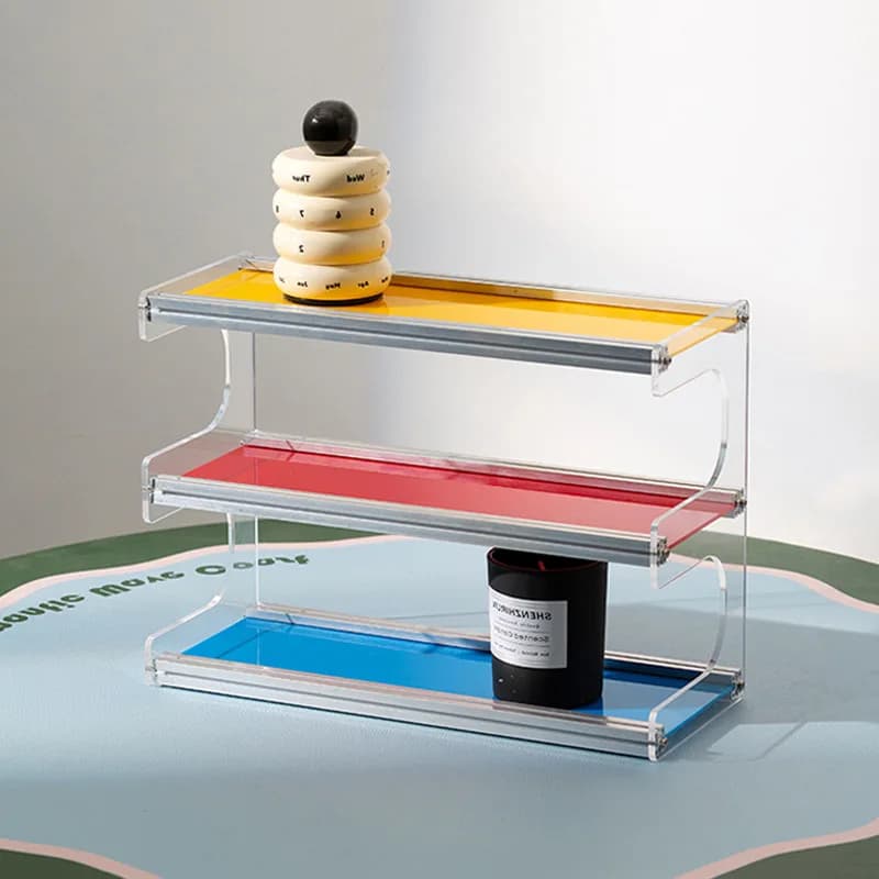 Nordic Storage Holders Modern Simple Acrylic Rack Multifunctional Movable Desk Organizer Shelf Aesthetics Design Organization
