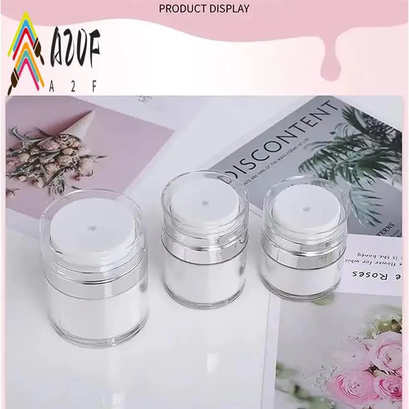 A20F-Bottiglia sottovuoto in barattolo di crema, Bottiglie con pompa airless Dispenser di lozione portatile, Contenitore da viaggio per creme per trucco 3 pezzi