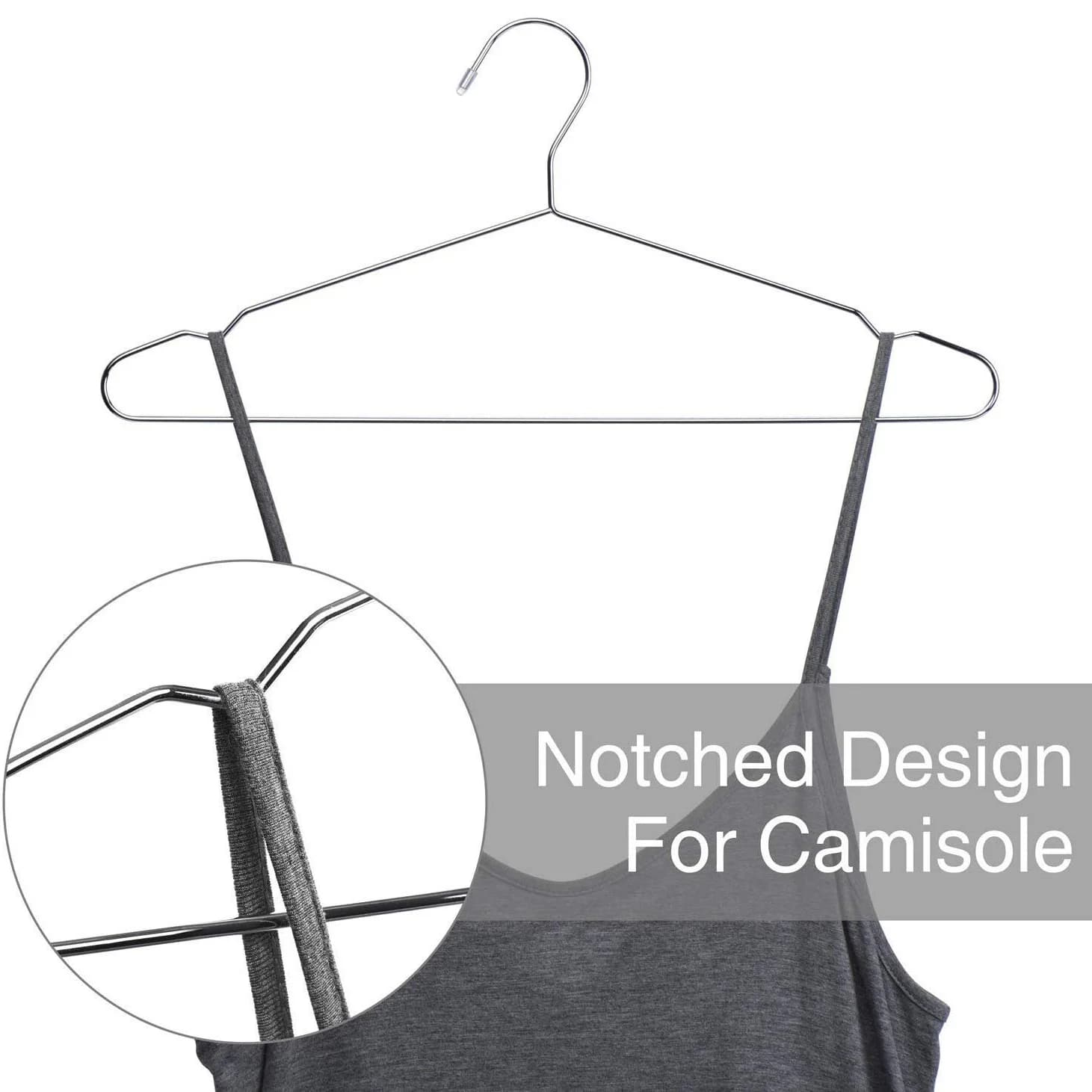 Hangers Stainless Steel 40 Cm 20Pcs Hangers For Clothes Standard Notched Hanger Space Saving-AT64