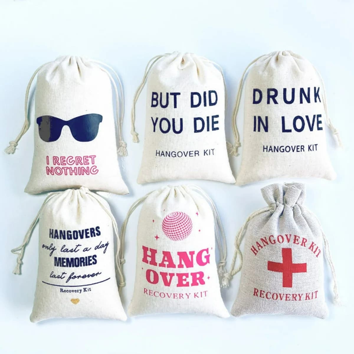 25 pezzi per kit di soccorso per croce rossa Borsa di pronto soccorso riciclabile in cotone e lino Borsa regalo ecologica per feste