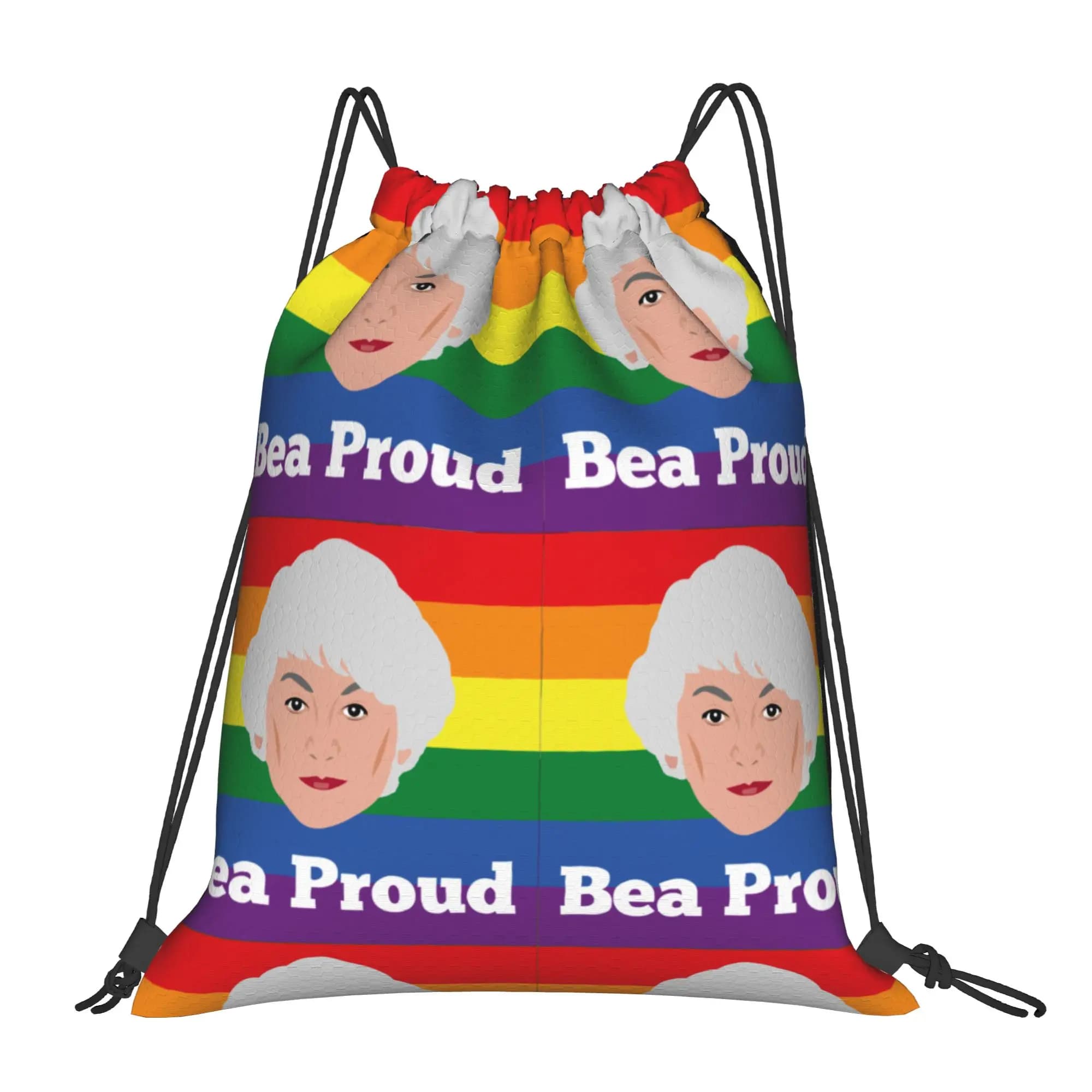 Bea Arthur Golden Girls LGBT Pride Proud Zaino con coulisse per palestra, sport, borsa sportiva, borse con coulisse resistenti all'acqua per l'esercizio fisico