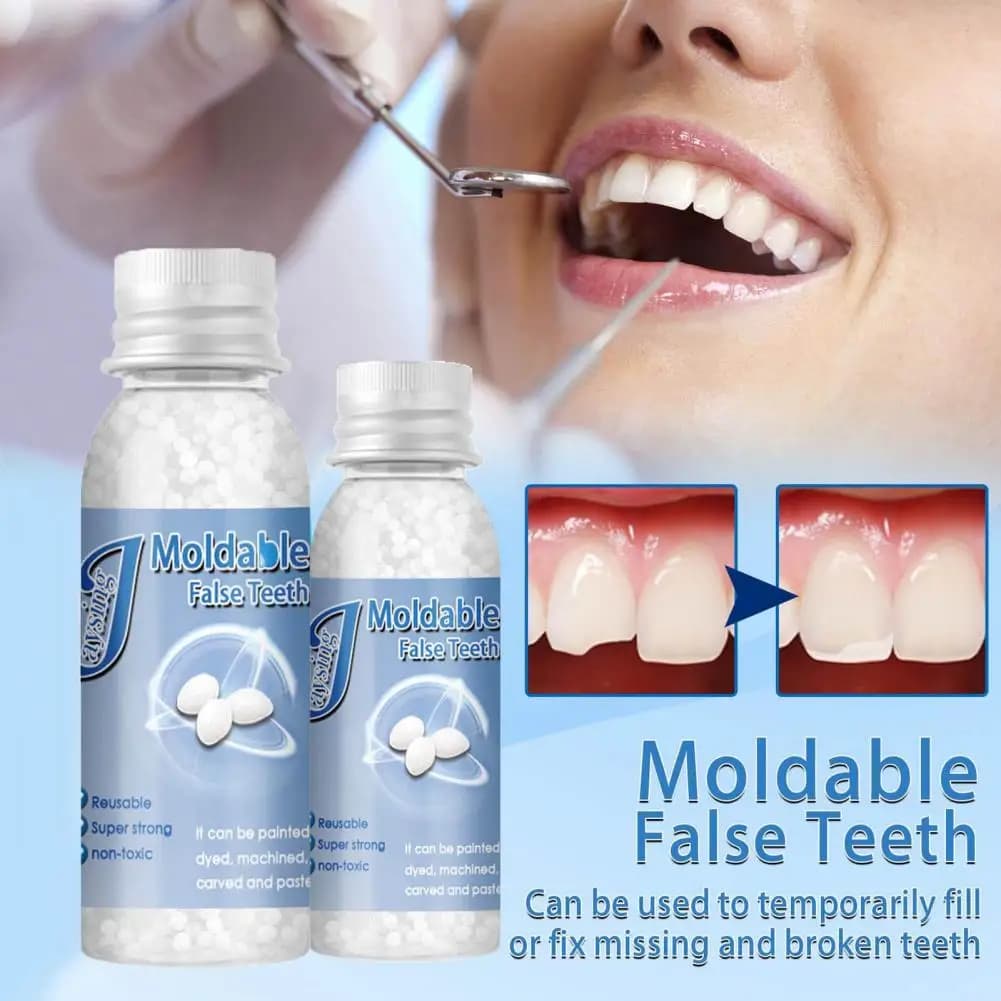 Beauty Tooth Gel Teeth Solid Resin Solid Collar Prosthetic Gel Modelable for Delicate Teeth For Women