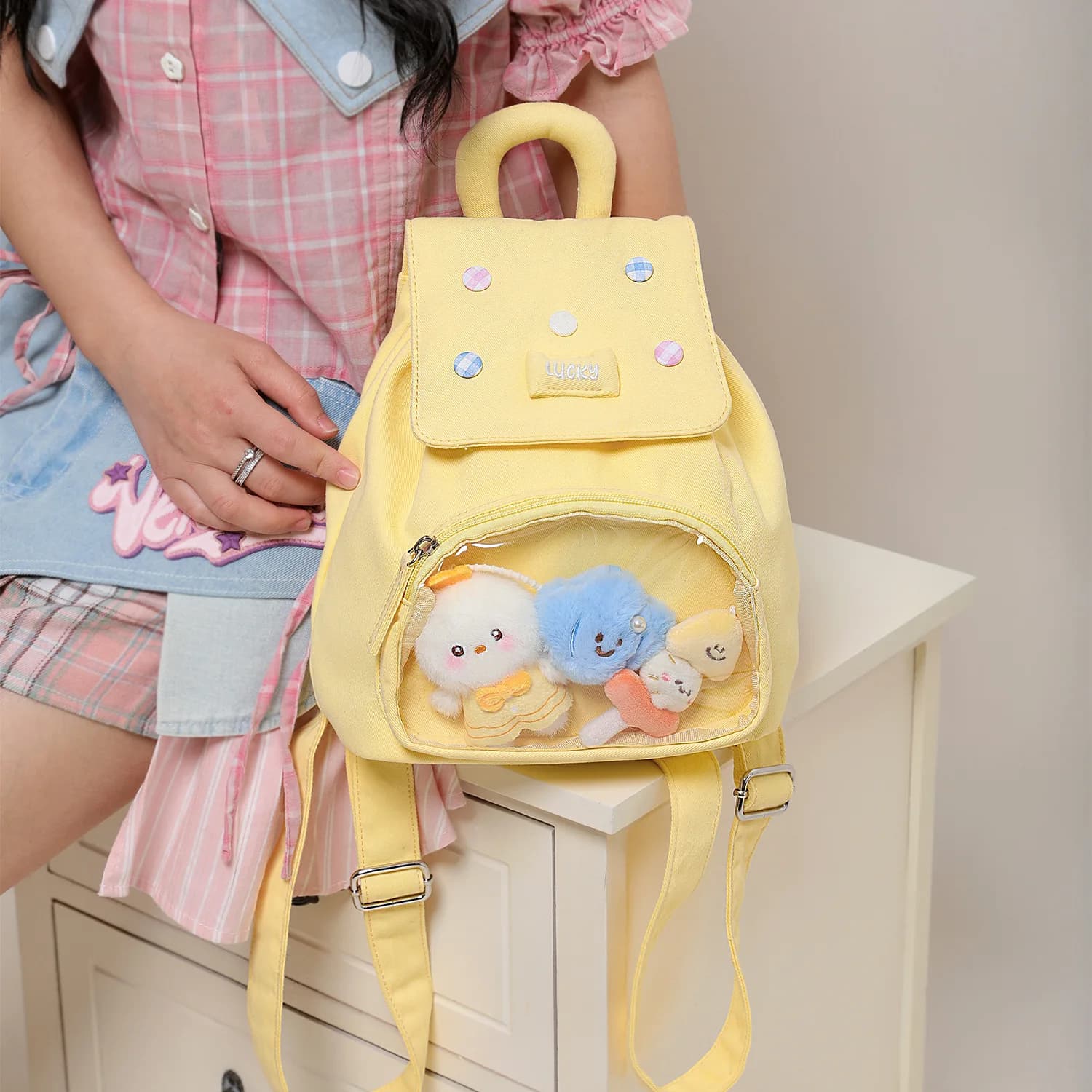 Nuovo Zaino da Donna Ulzzang Anime Convention Ita Bag, Stile Coreano, Super Popolare, Y2K, Piccolo e di Tendenza