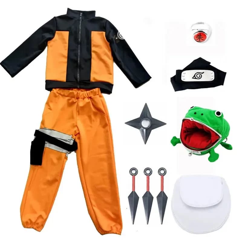 ★Halloween Cosplay Costume Top Quality Kakashi UzumakiCloak Shippuden Uniform Ring Headband Kunai 2026 New ♥Look Me ←_←