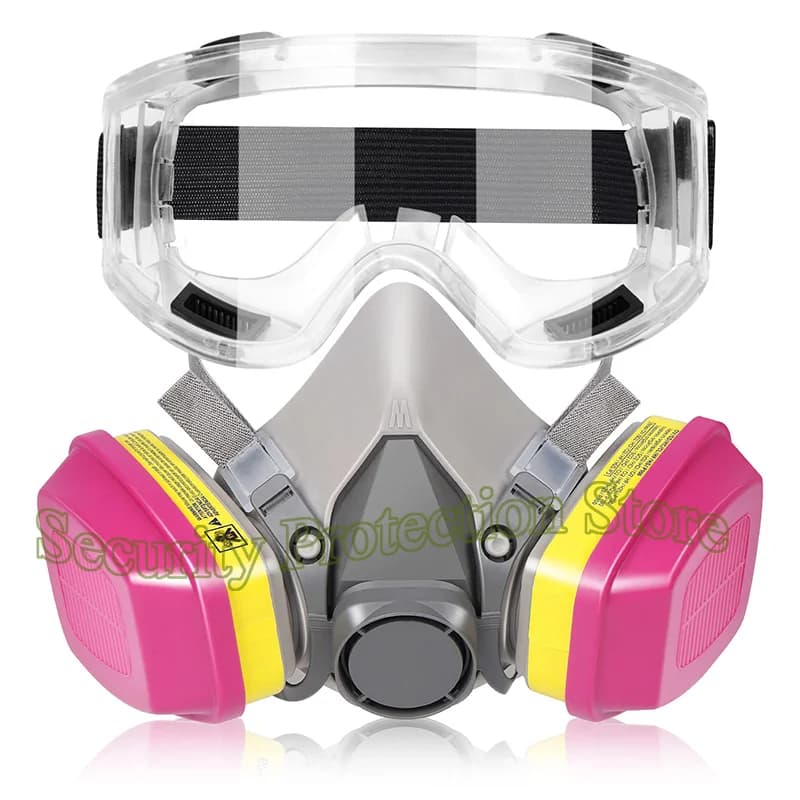 6200 Maschera respiratoria a mezza faccia con cartuccia/filtro respiratore P100 60923 Approvato NIOSH contro i vapori organici, gas acidi