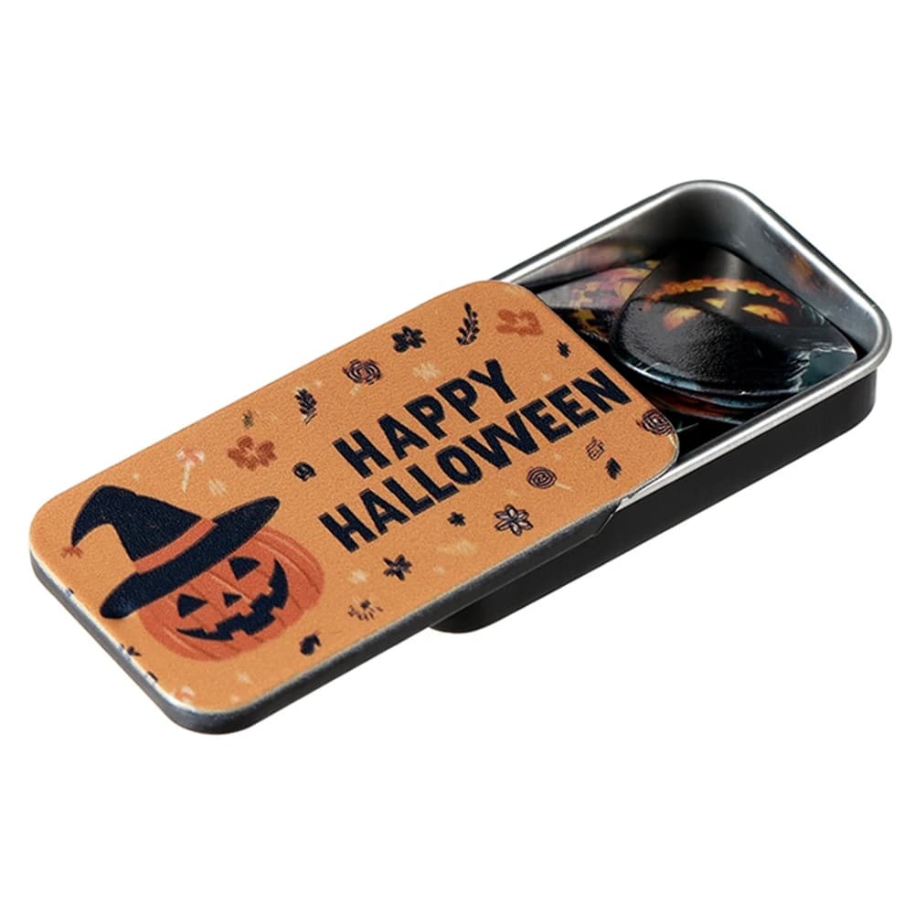 10 Pcs Guitar Picks with Storage Box Happy Halloween Pumpkins Printed Guitar Picks for Electric Guitars Ukulele [cilae-17R]