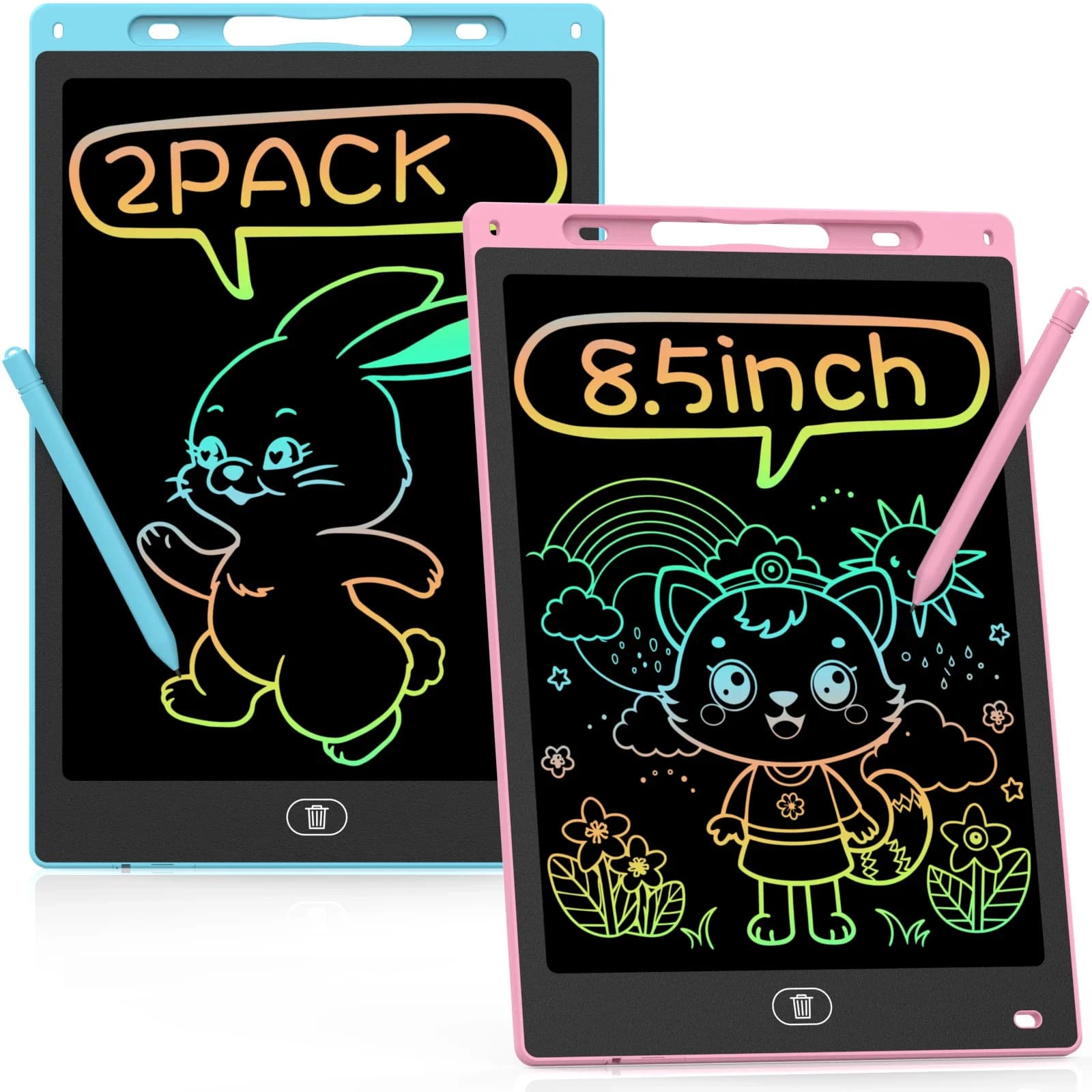 1/2PCS Tavolo da disegno per tavoletta da disegno LCD da 8,5 pollici per bambini - Giocattolo educativo per l'apprendimento del blocco schizzi dei graffiti per gli studenti