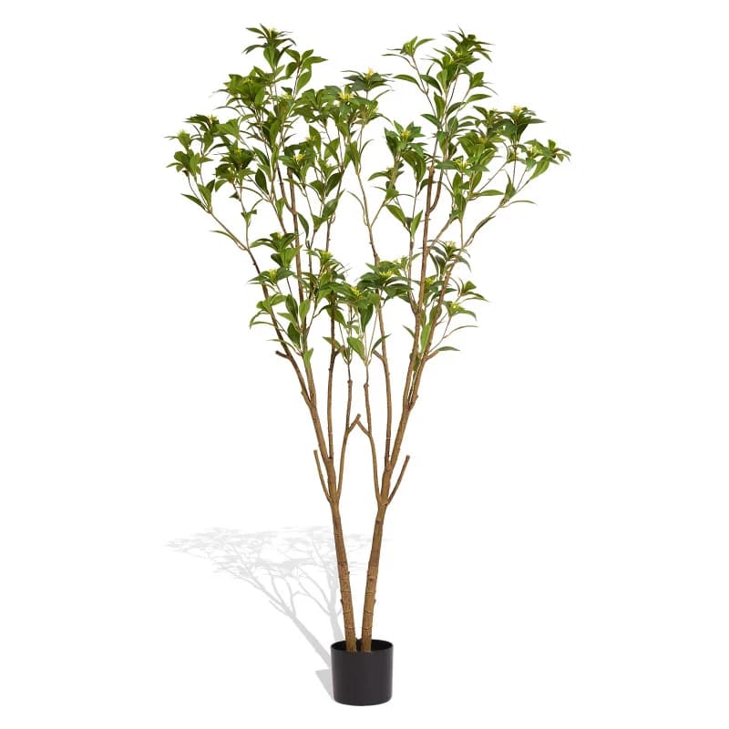 Fake citrus tree, artificial interior plant 160 cm high with realistic leaves for the house, office, living room or decor of the porch floor, 1