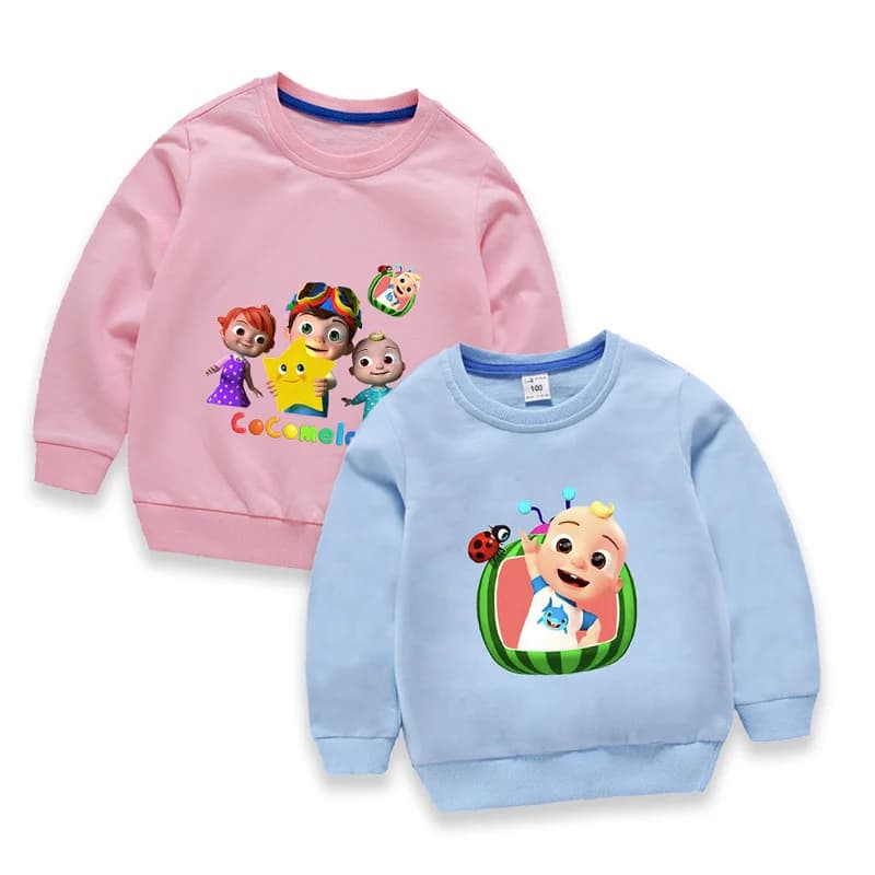 Cocomelons Pullover sweatshirt in cotton for kids Cartoon Long sleeve clothing Boys Girls Hoodie Autumn Spring Top Sports Clothing