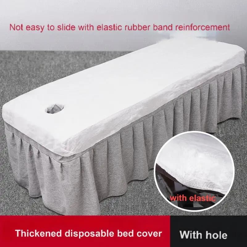 10pcs Disposable Bed Cover For Beauty Salon Open Hole Spa Massage Soft Bed Sheets Non-woven Fabric Breathable Elastic Bedspread