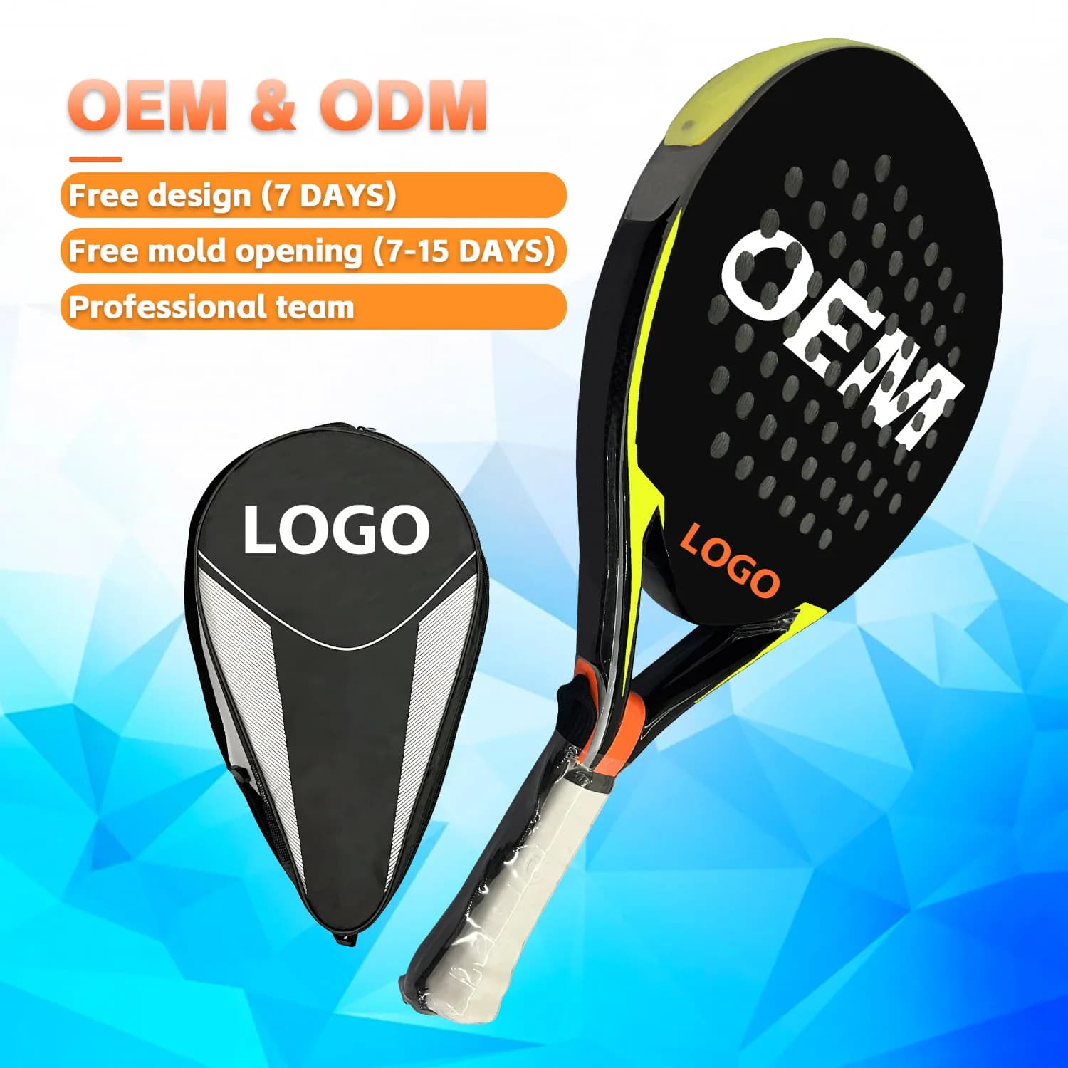 L OEM/ODM padel racks 3k 8k 16k 18k Carbon fiber Outdoor sports Beach tennis rack Thermoformed padel racks